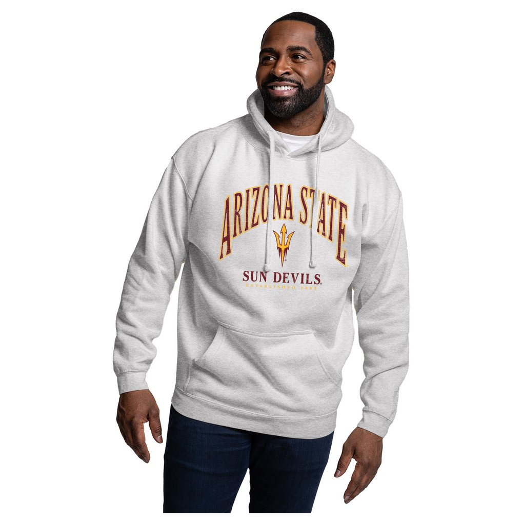  Arizona State Sun Devils League Collegiate Wear Essentials 2.0 Fleece Pullover Hoodie - Heather Gray